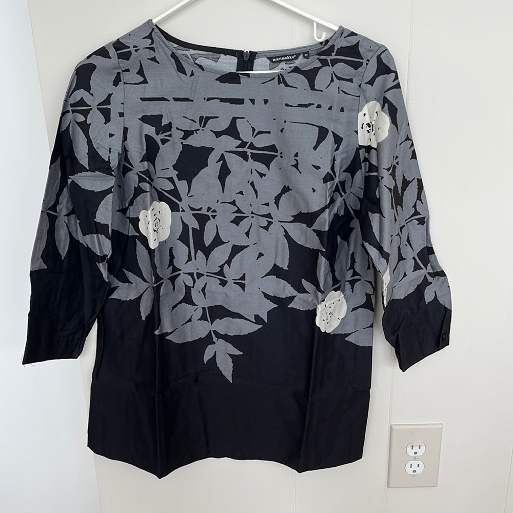 Marimekko Tunic with black and grey classic print.